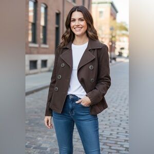 American Eagle Outfitters Dark Brown Pea Coat